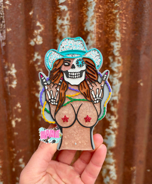Mardi Gras Skelly Cowgirl