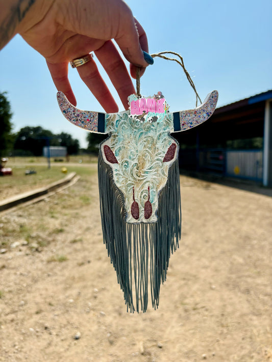 Bull Skull with Fringe
