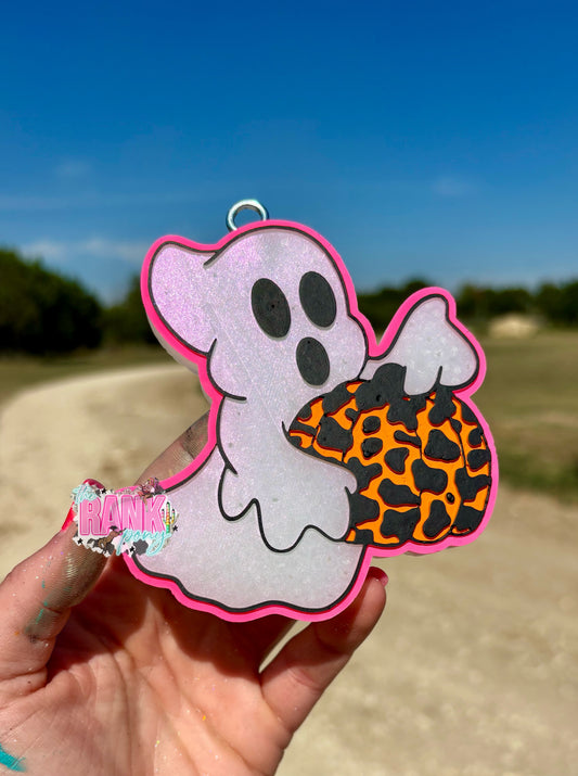 Ghostie with Leopard Pumpkin