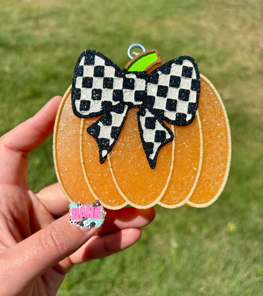 Checkered Bow Pumpkin