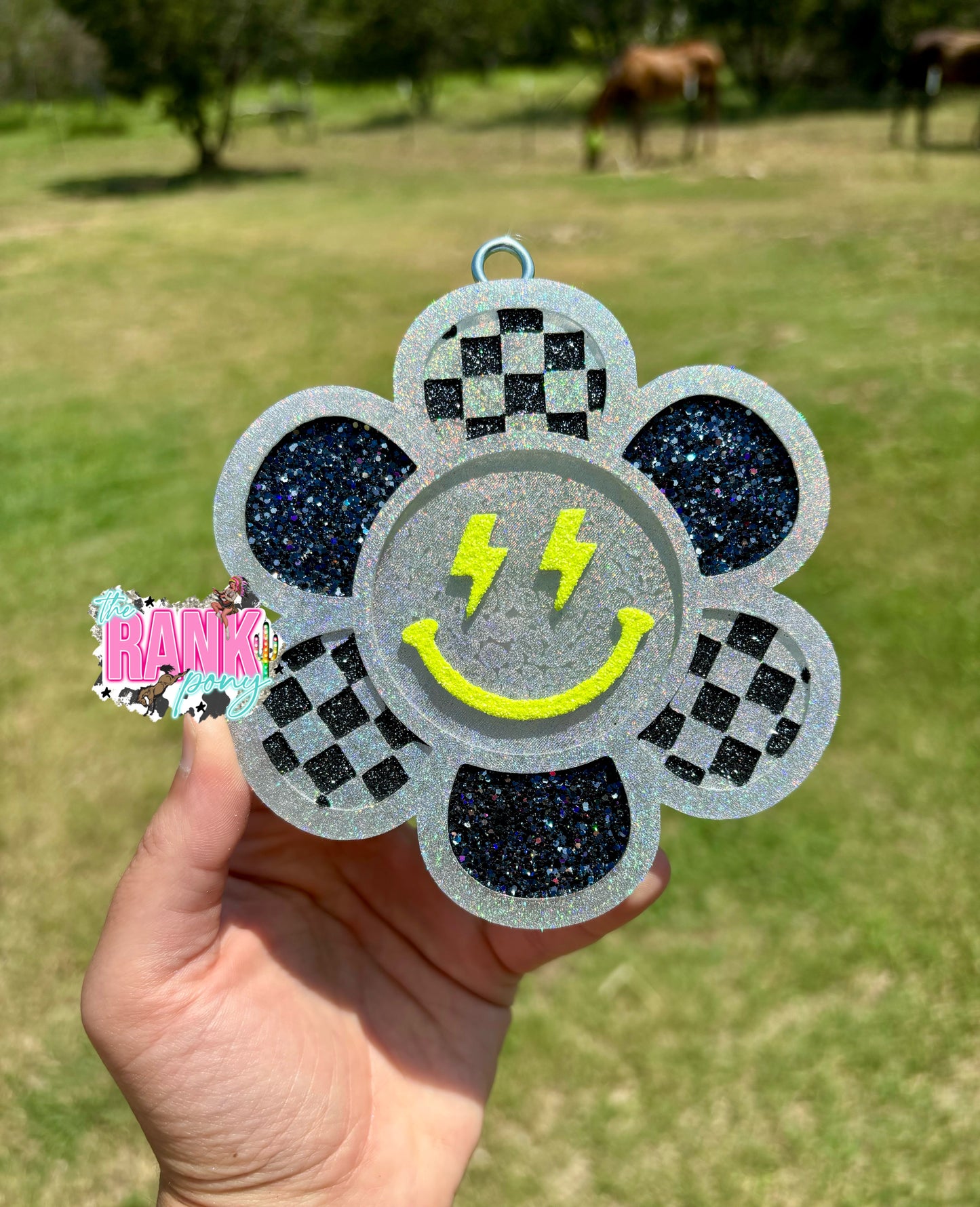 Checkered Smiley Flower