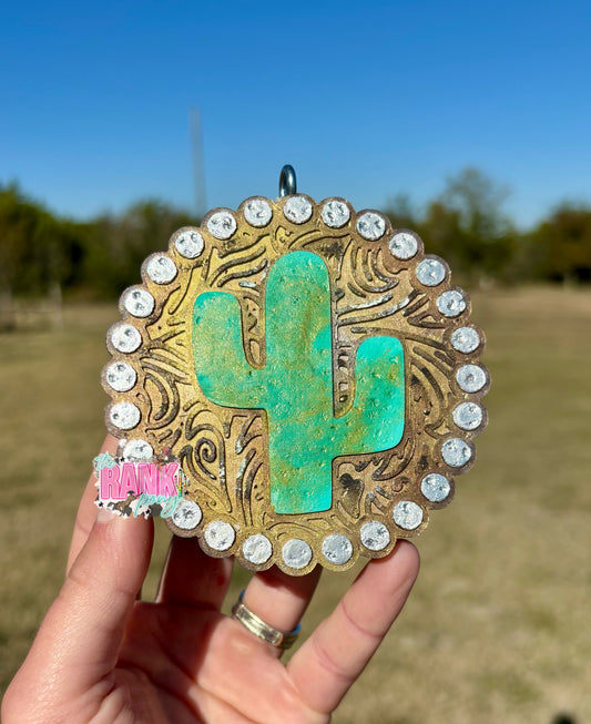 Tooled Cactus Concho